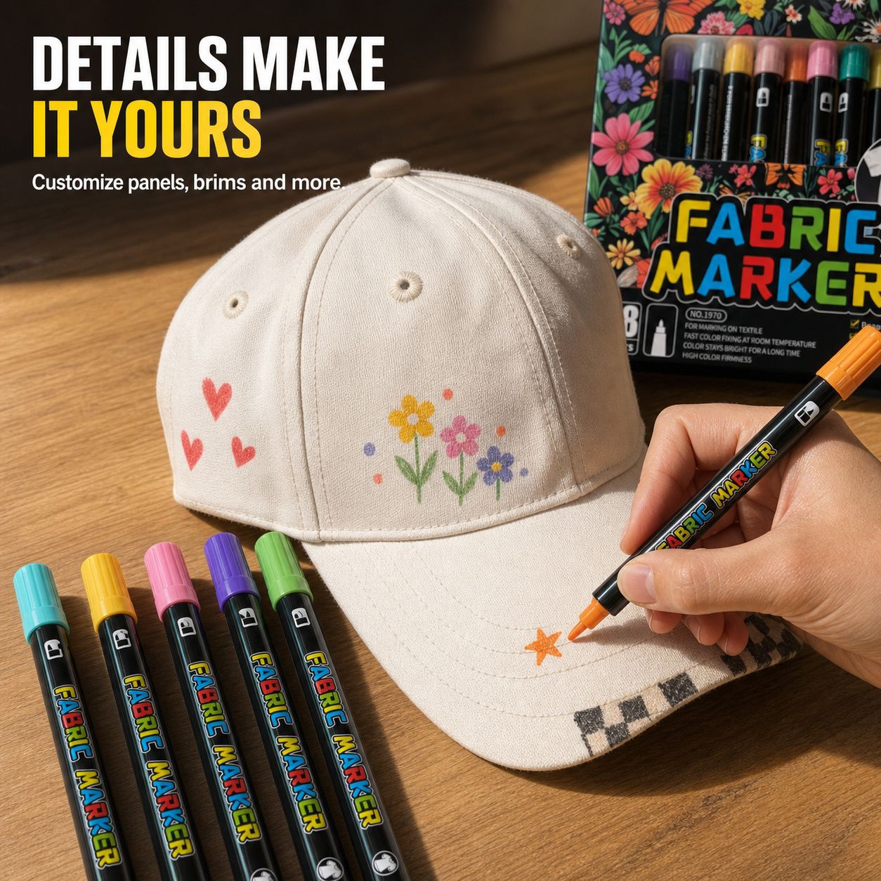 Art Craft Stationery - 24/36/48-color fabric markers for baseball caps