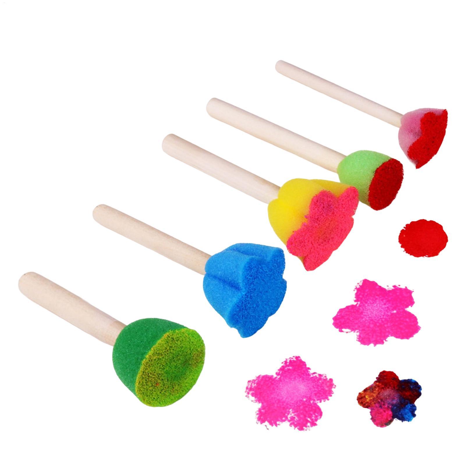 Art Craft Preschool - 5PCS Reusable Kids Paint Sponges Easy-Grip