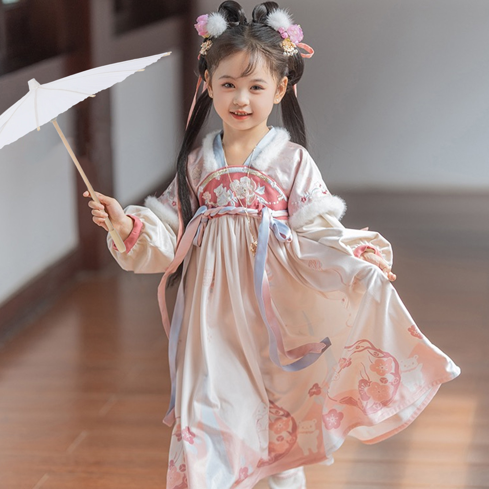 Art Craft Umbrella - 2Pcs White DIY Hand-Painted Oil Paper