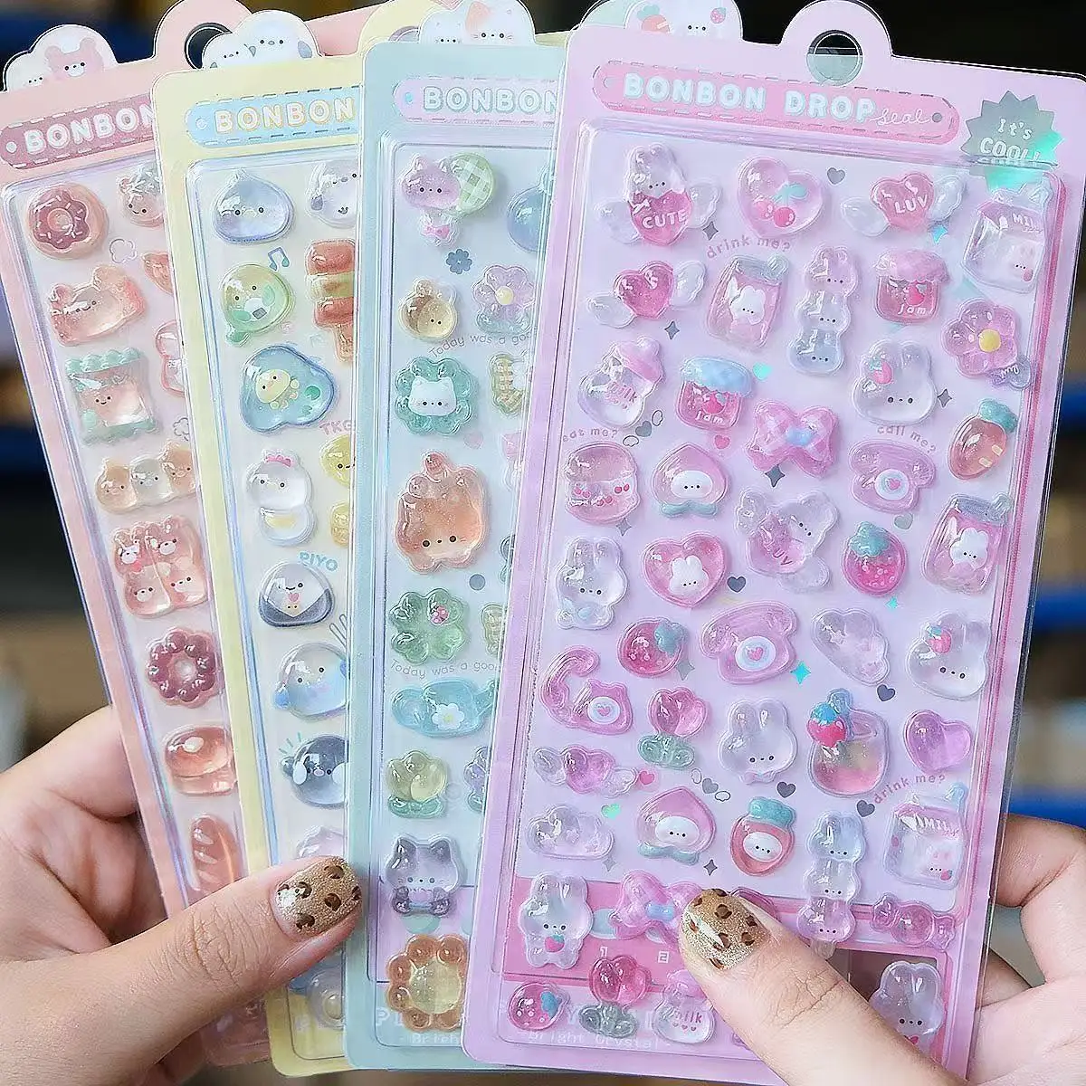 Art Craft And - =-=2027Kawaii 3D Jelly Resin Stickers Cute