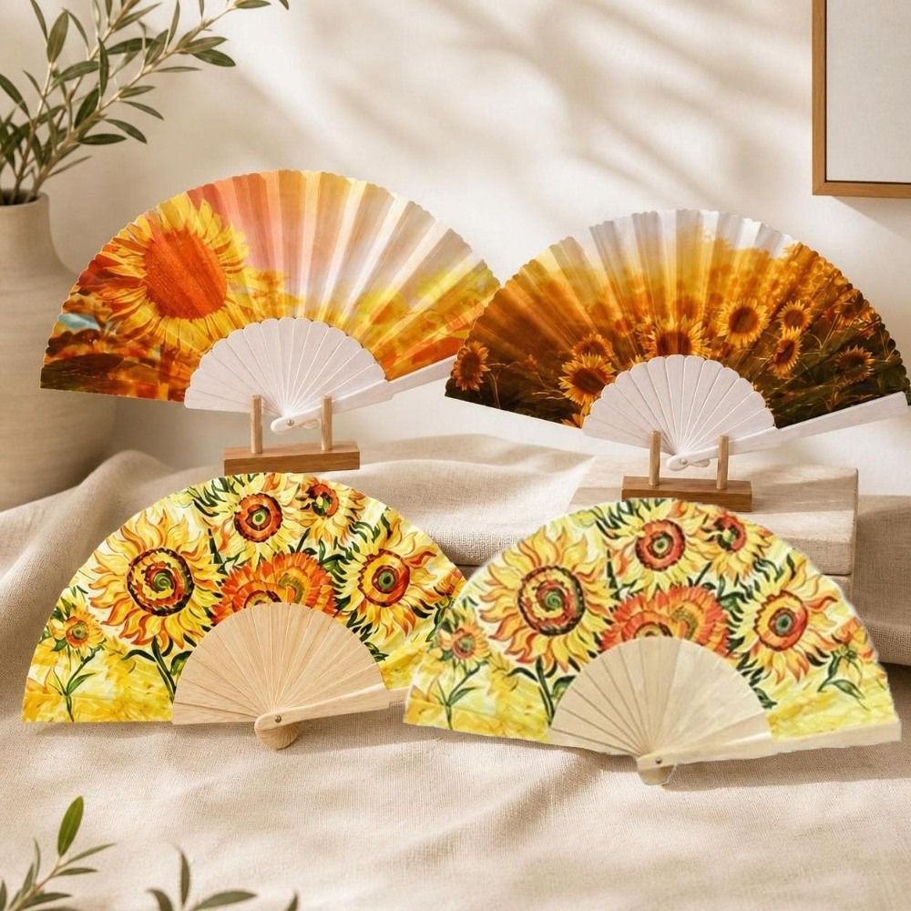 Art Craft And Cloth - Art Craft Sunflower Folding Fan Handheld