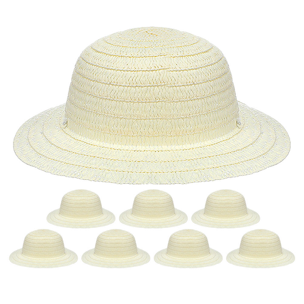 8Pcs DIY Kids Straw Hats White - огляд і ціна Art Craft Painting