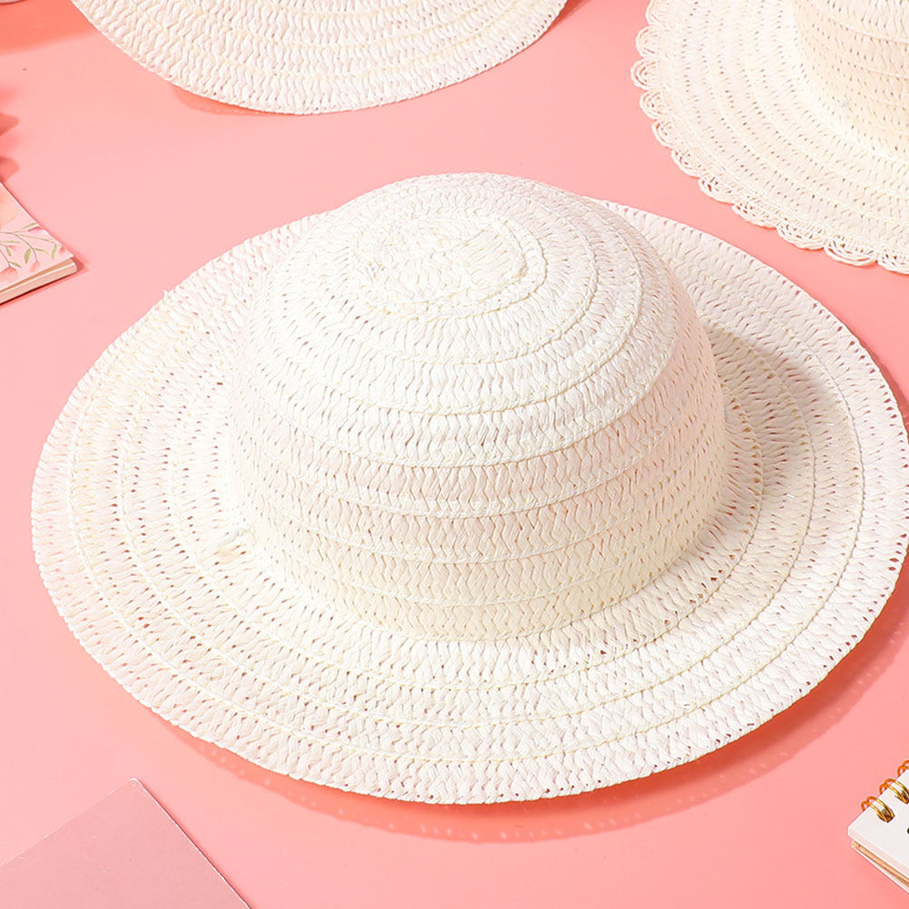 8Pcs DIY Kids Straw Hats White - огляд і ціна Art Craft Painting