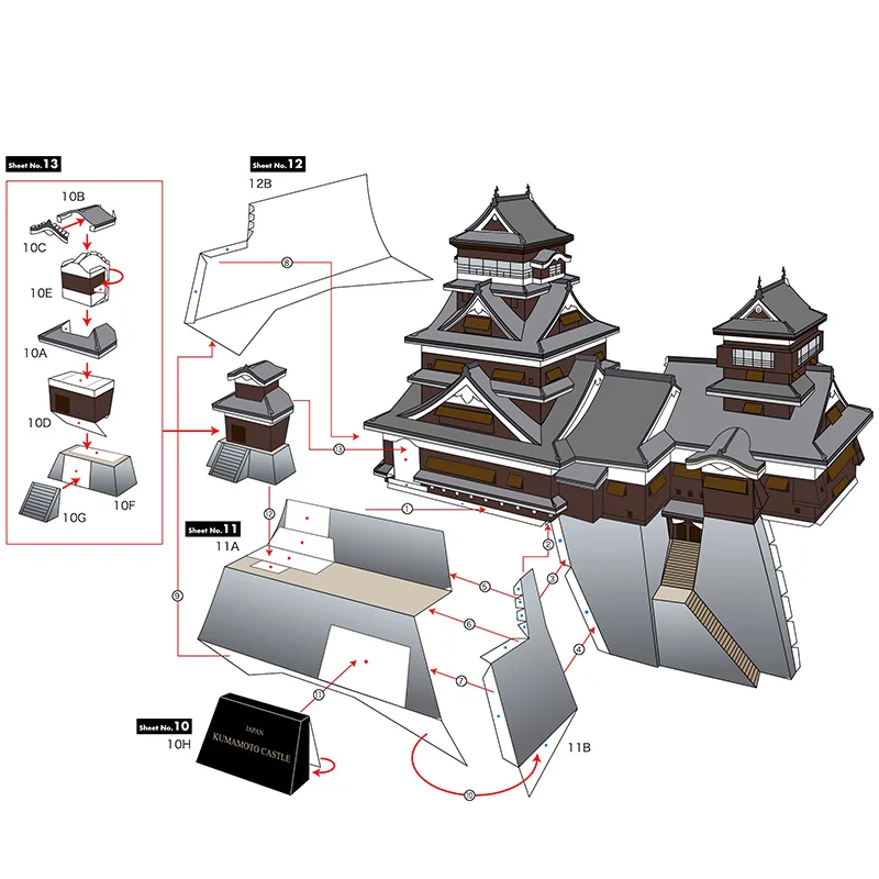 Japan Kumamoto Castle Mini 3D  - огляд і ціна Art Craft Building
