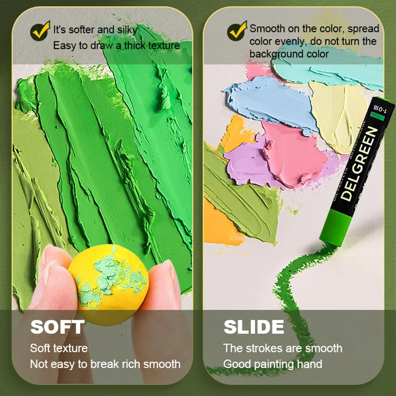 DELGREEN Artist Soft Oil Paste - огляд і ціна Chalk Pastel Set