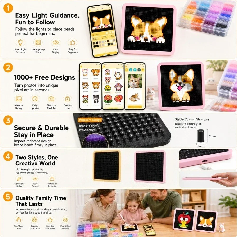LED Smart Fuse Bead Pegboard,  - огляд і ціна Art Craft And