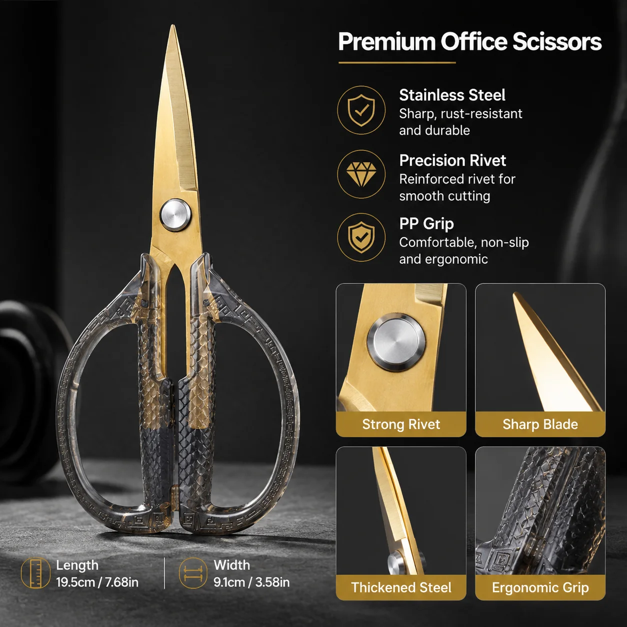 Scissors Stainless Steel Blade - огляд і ціна Art Craft Stationery